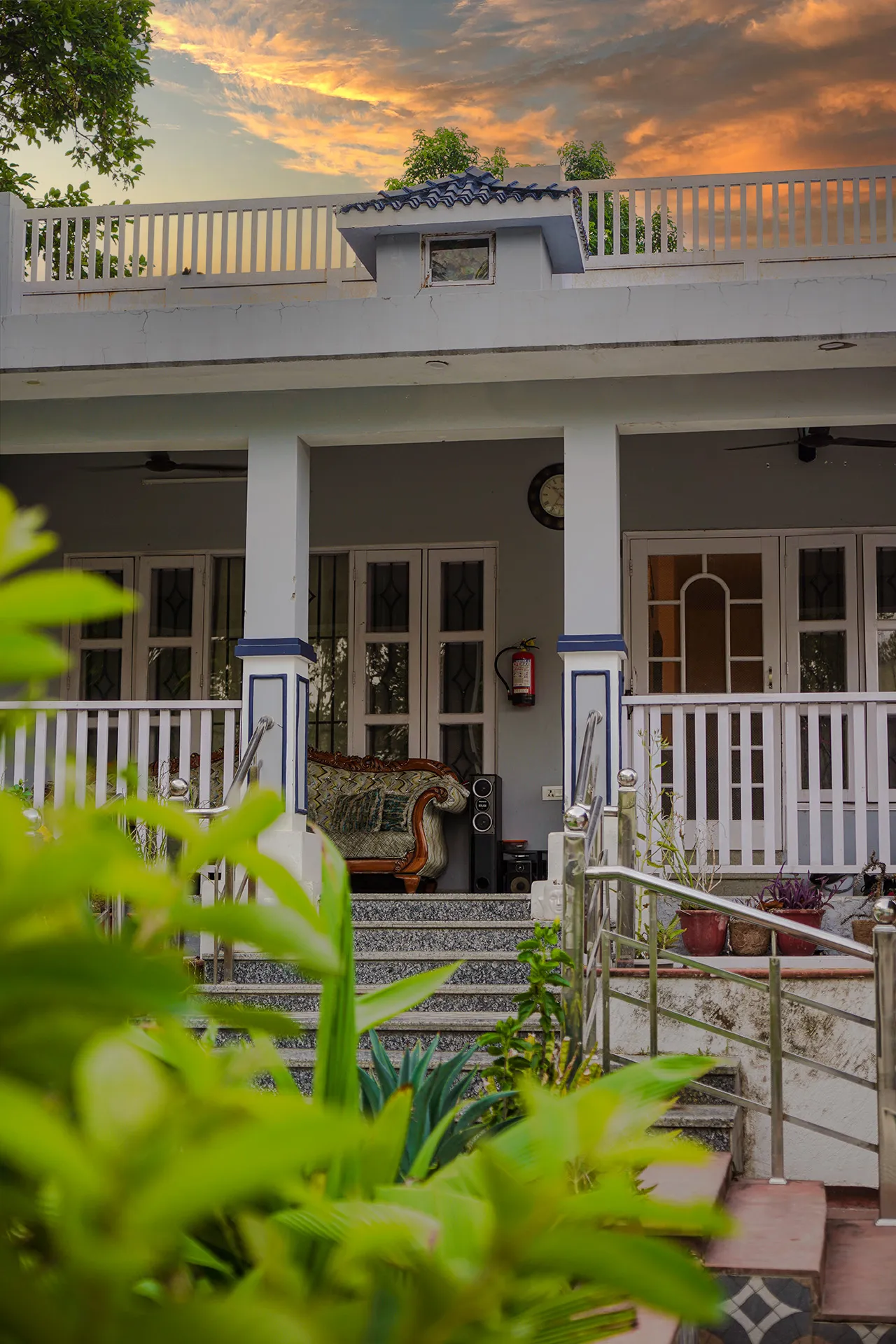 Lush green lawns and expansive estate in Dehradun