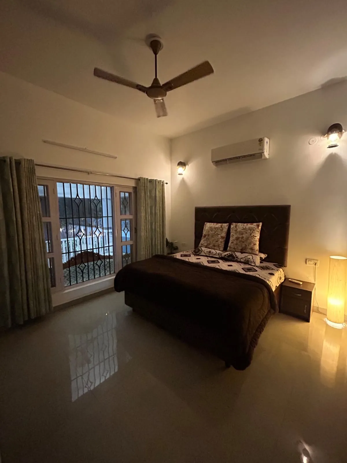 Air-conditioned bedroom with premium bedding at Kudrat Villa